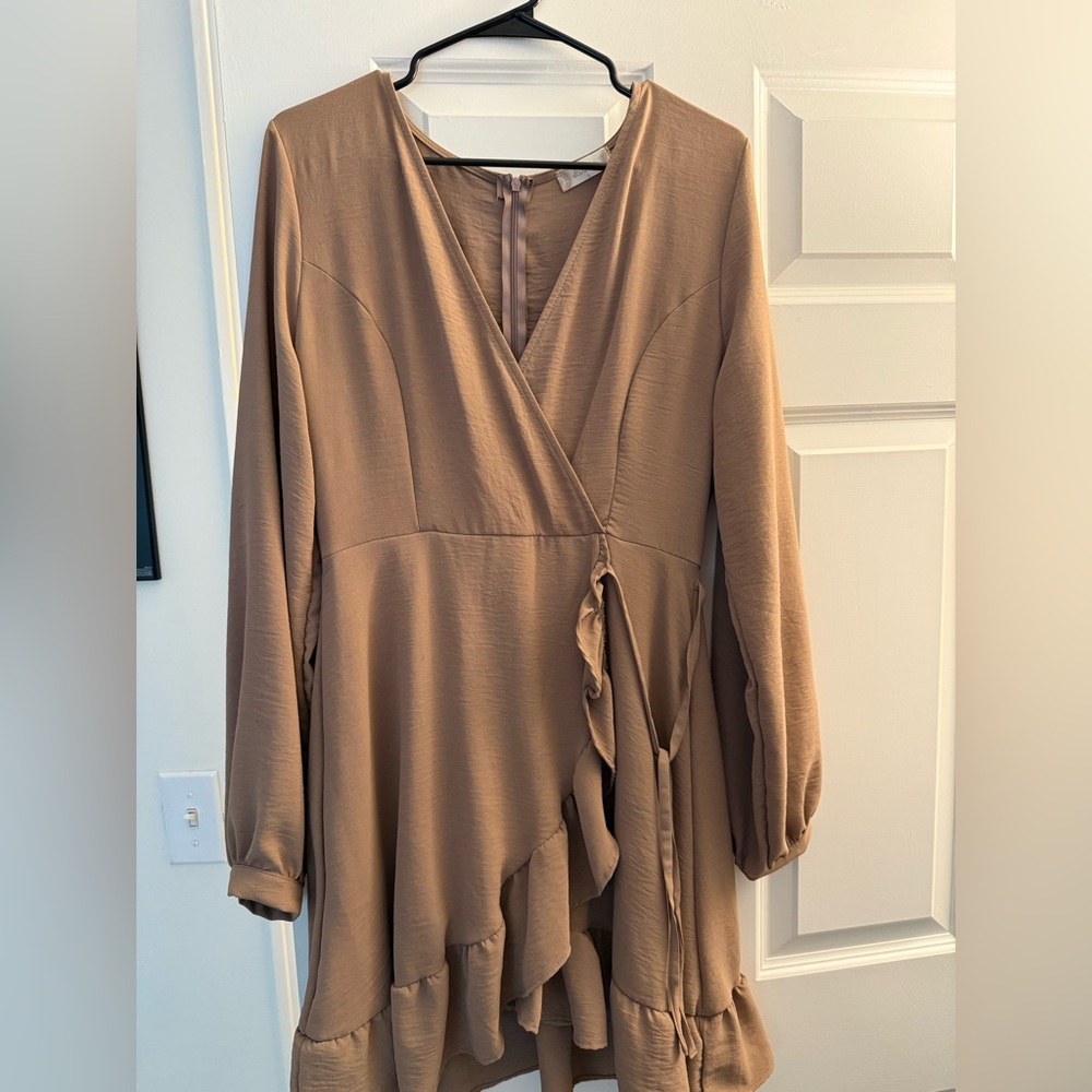 Altar'd State Brown Long Sleeve Dress